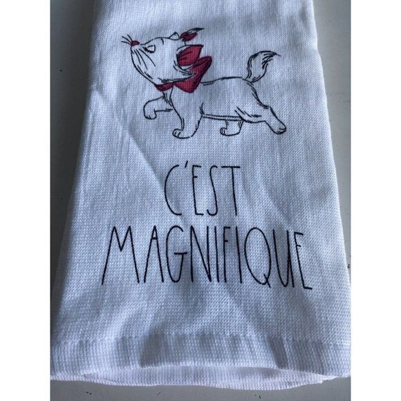 2 Pk Rae Dunn Disney Aristocats Marie C’est Magnifique Kitchen Towel Set NEW - Picture 5 of 12